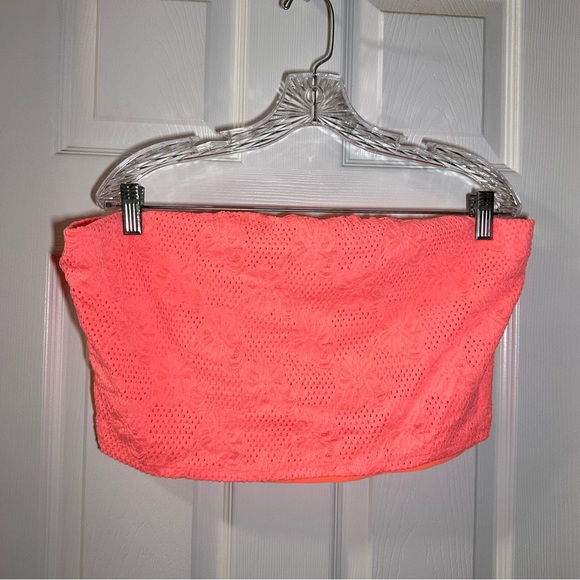 Forever 21 Tops - NWT Forever 21 Neon Pink/Coral Lace Bandeau Crop Top size 3X